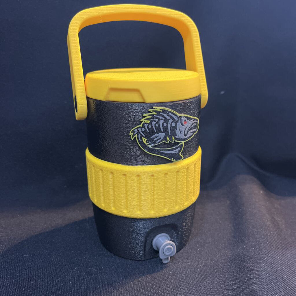 Igloo Cooler Can Holder Black/Yellow Walleye Bone Fish