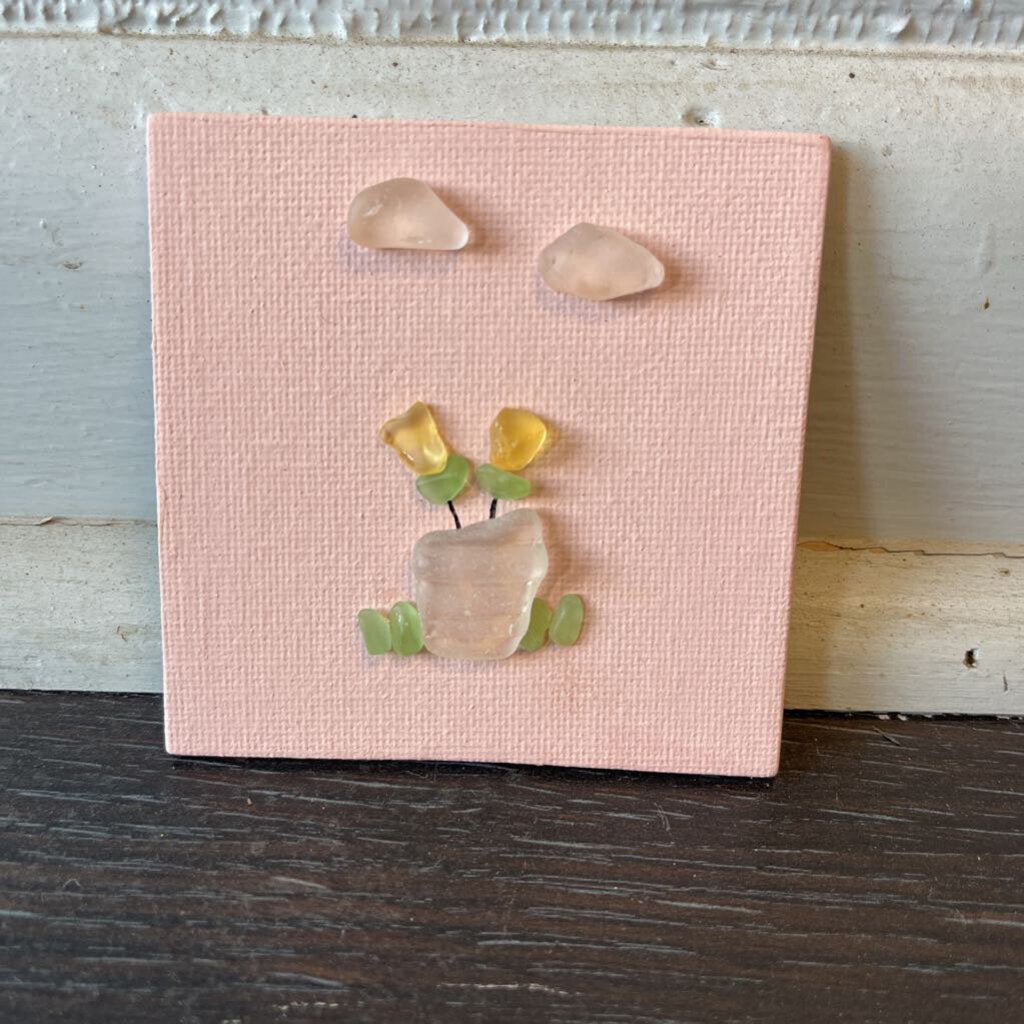Pink magnet, vase/flower (pink)