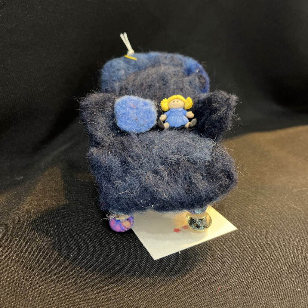 Blue Chair w/sparkle beaded legs