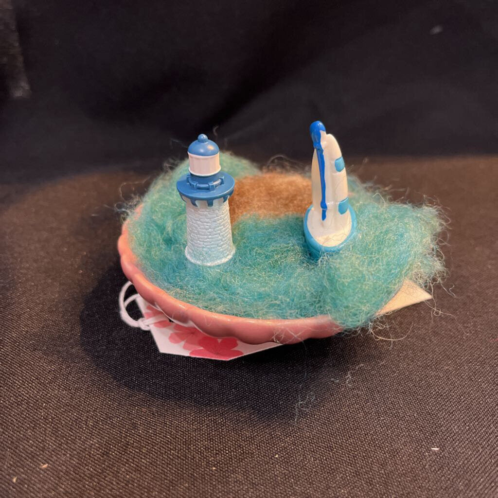 Lighthouse & Sailboats in a dish