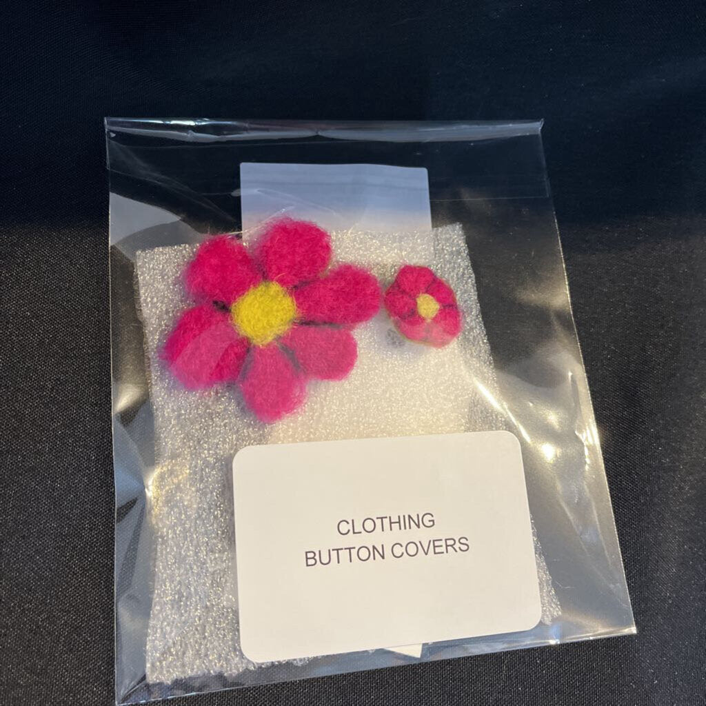 Clothing Button Covers (pink flowers)