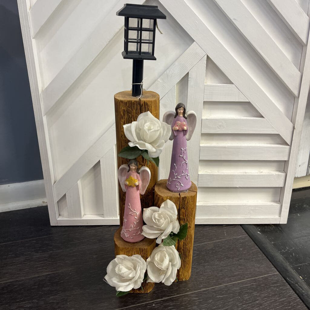 Angel Solar Light (1pink, 1purple w/ white flowers)