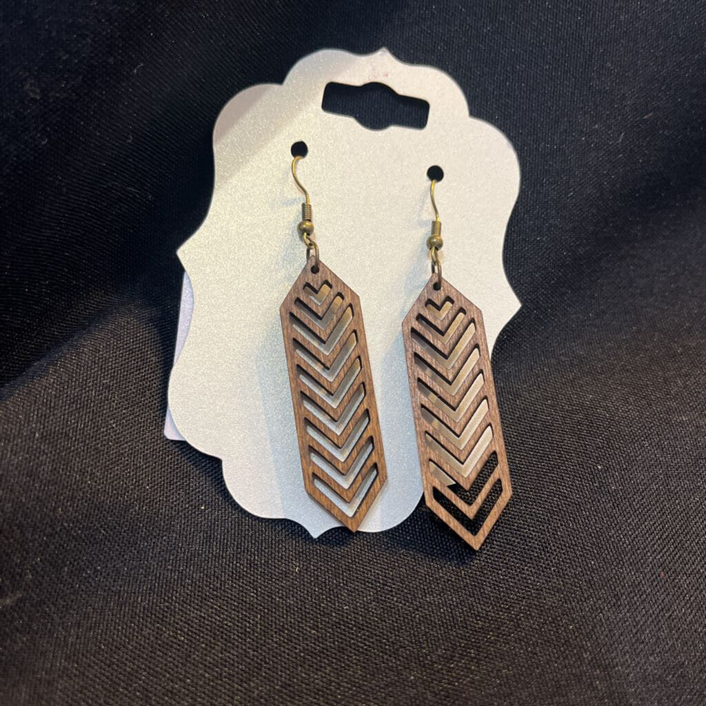 Wood Chevron Earring