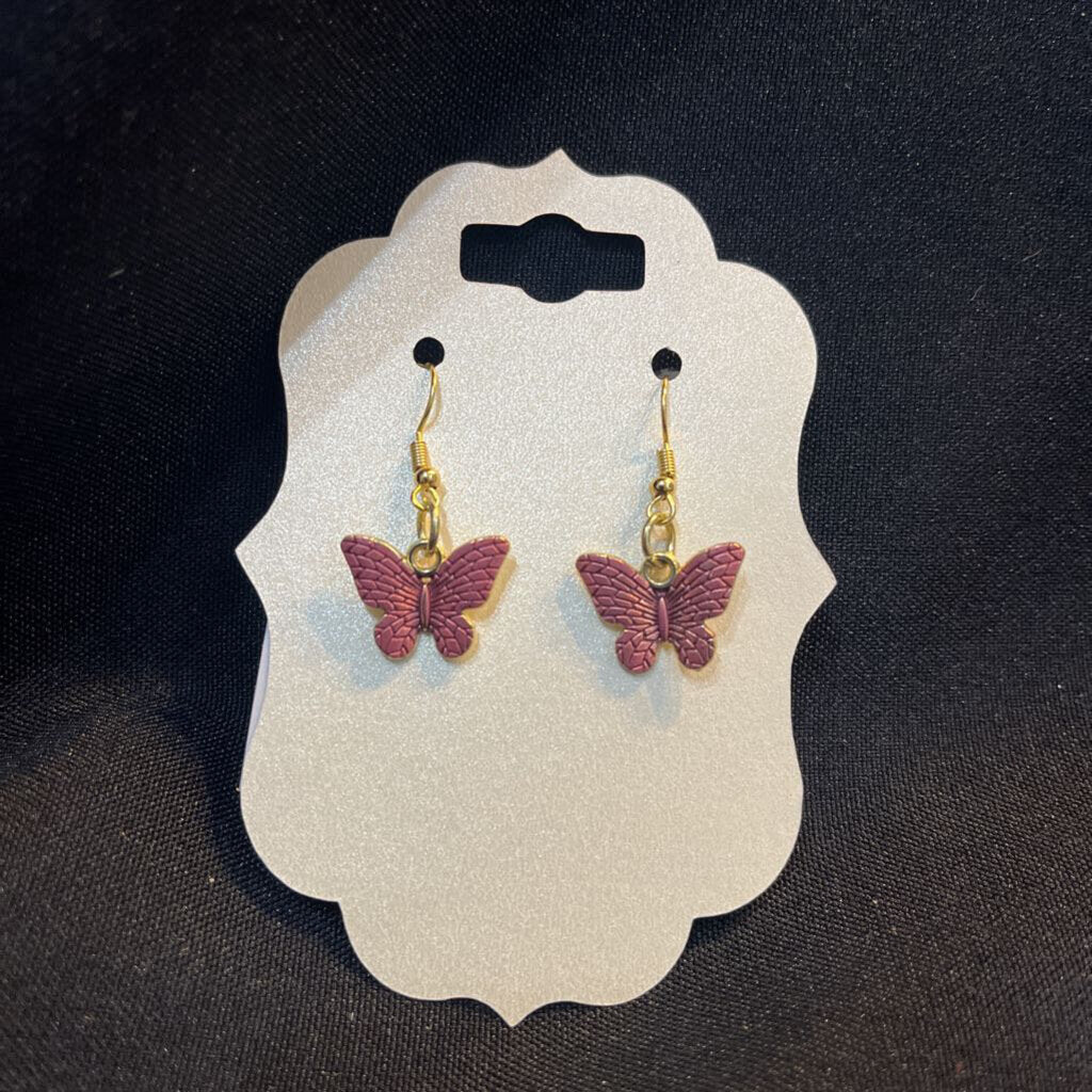 Red & Gold Butterfly Earring