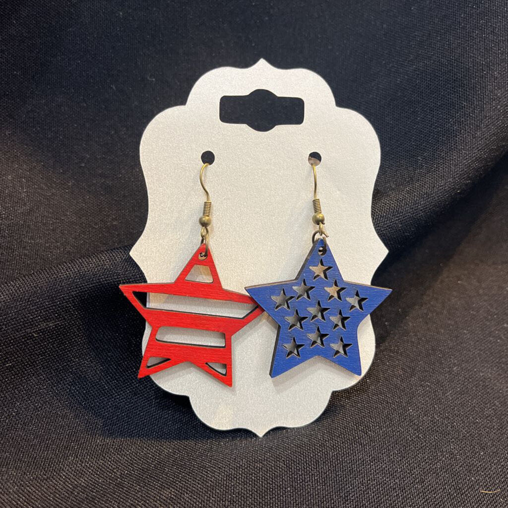 Star US Flag Earring