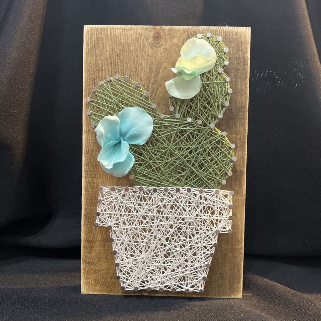 String Art Cactus w/Flowers