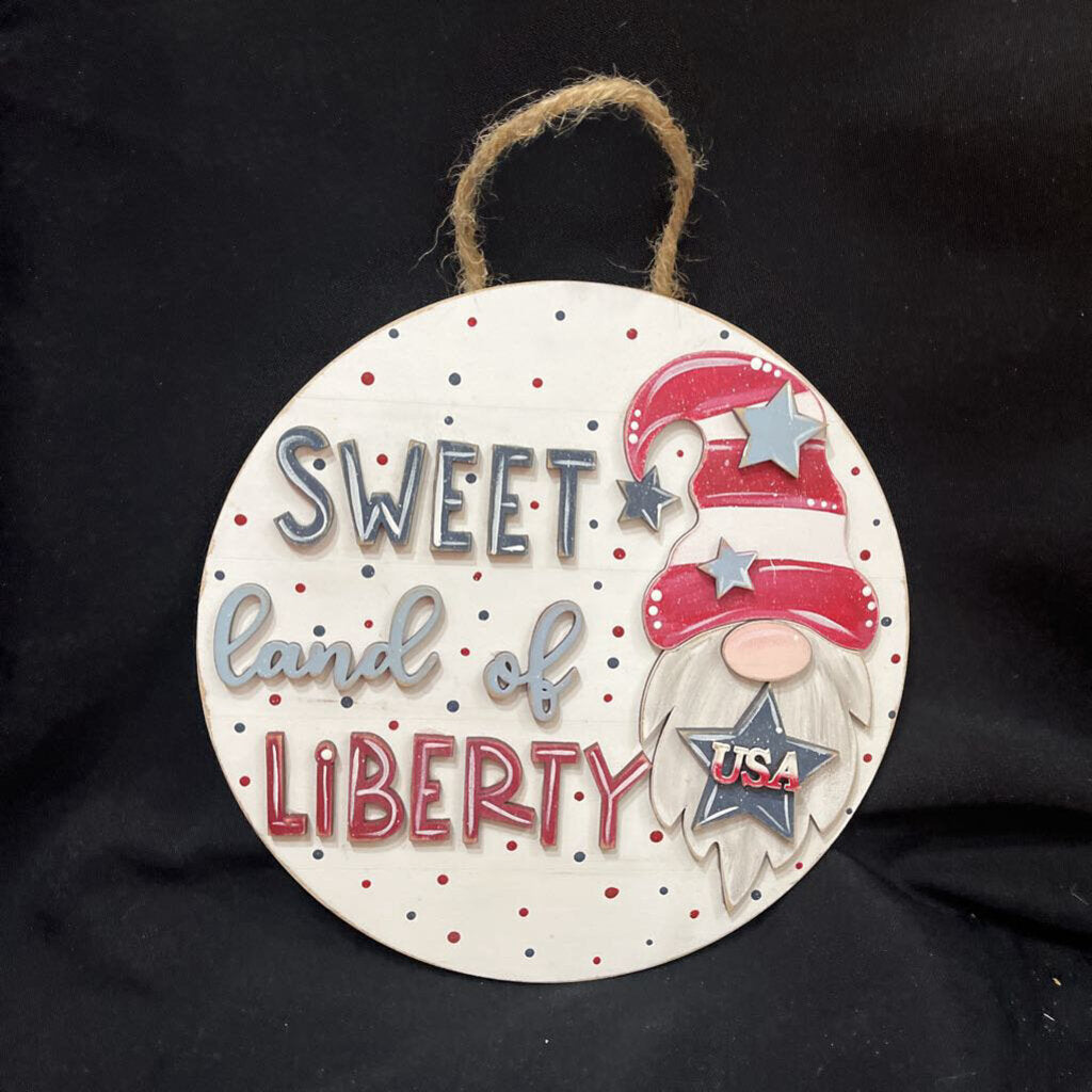 Sweet Land of Liberty Gnome Wall Hanger