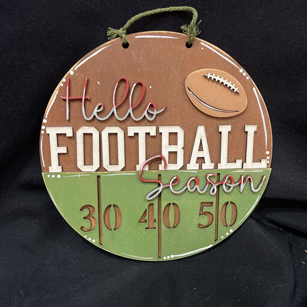 Hello Football Season Door Hanger