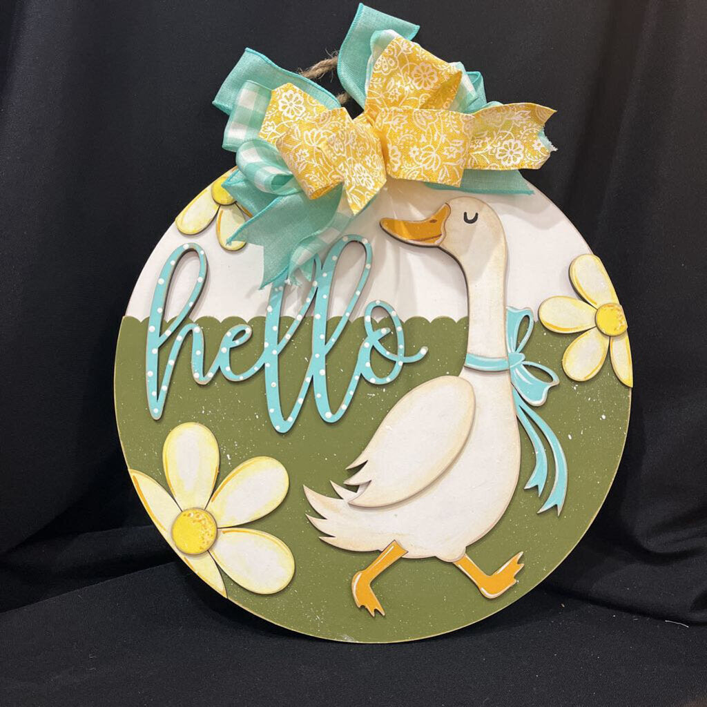Door Hanger Goose Yellow Daisies