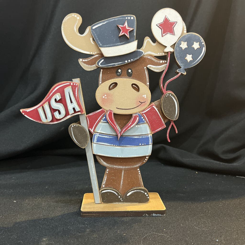 Patriotic Moose Sunglasses & Flag