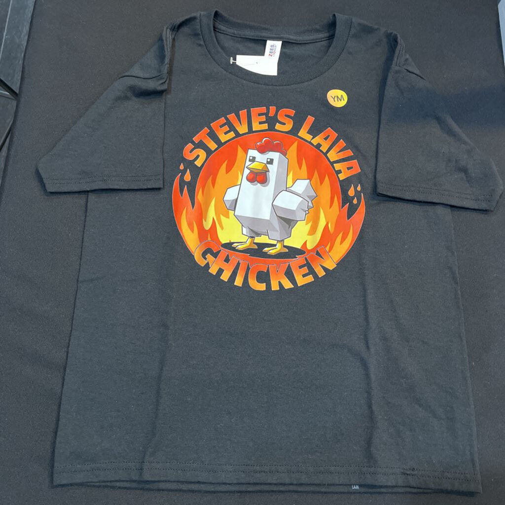 Steve's Lava Chicken (youth med, black, t-shirt)