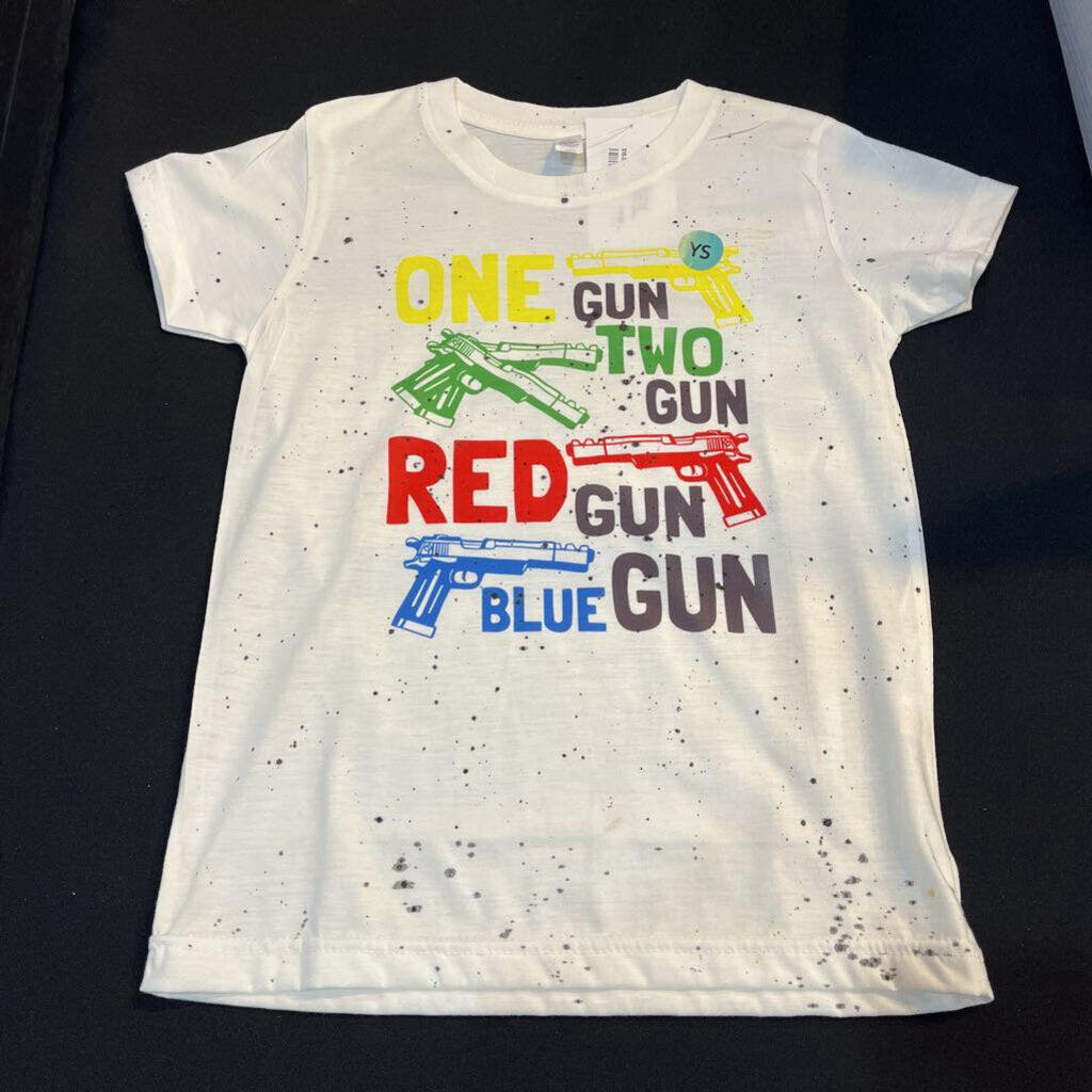 1 Gun 2 Gun (YS, white, t-shirt)
