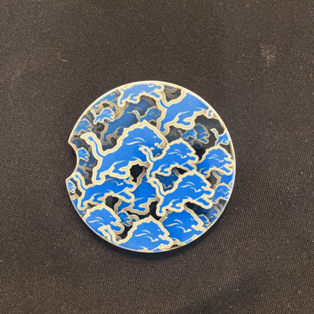 Detroit Lions Logo over Logo Coaster
