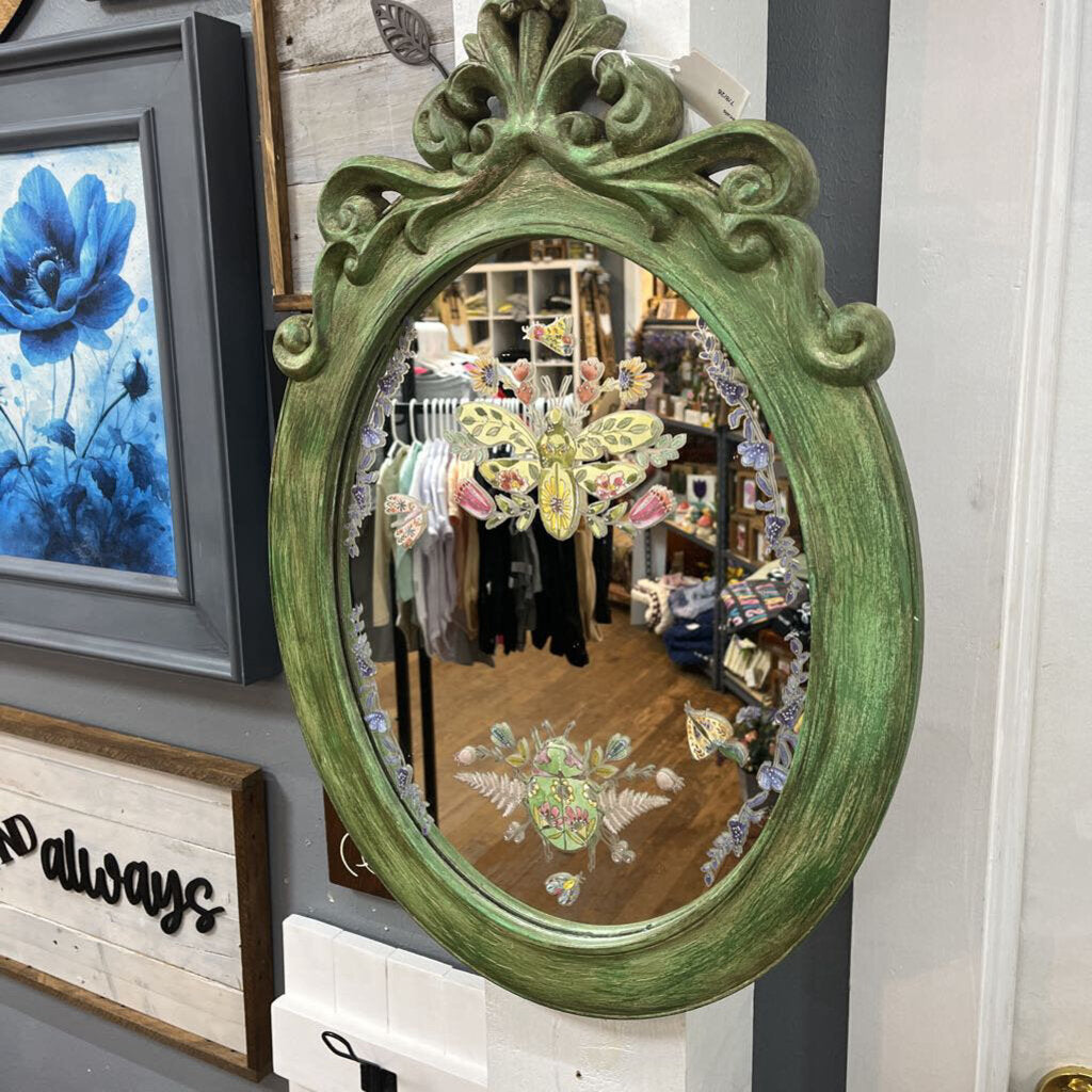 Oval Mirror Decorative Decals (olive)
