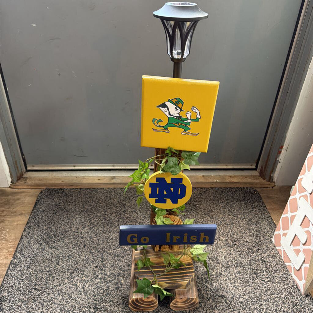 Notre Dame Leprechaun Football Solar Light