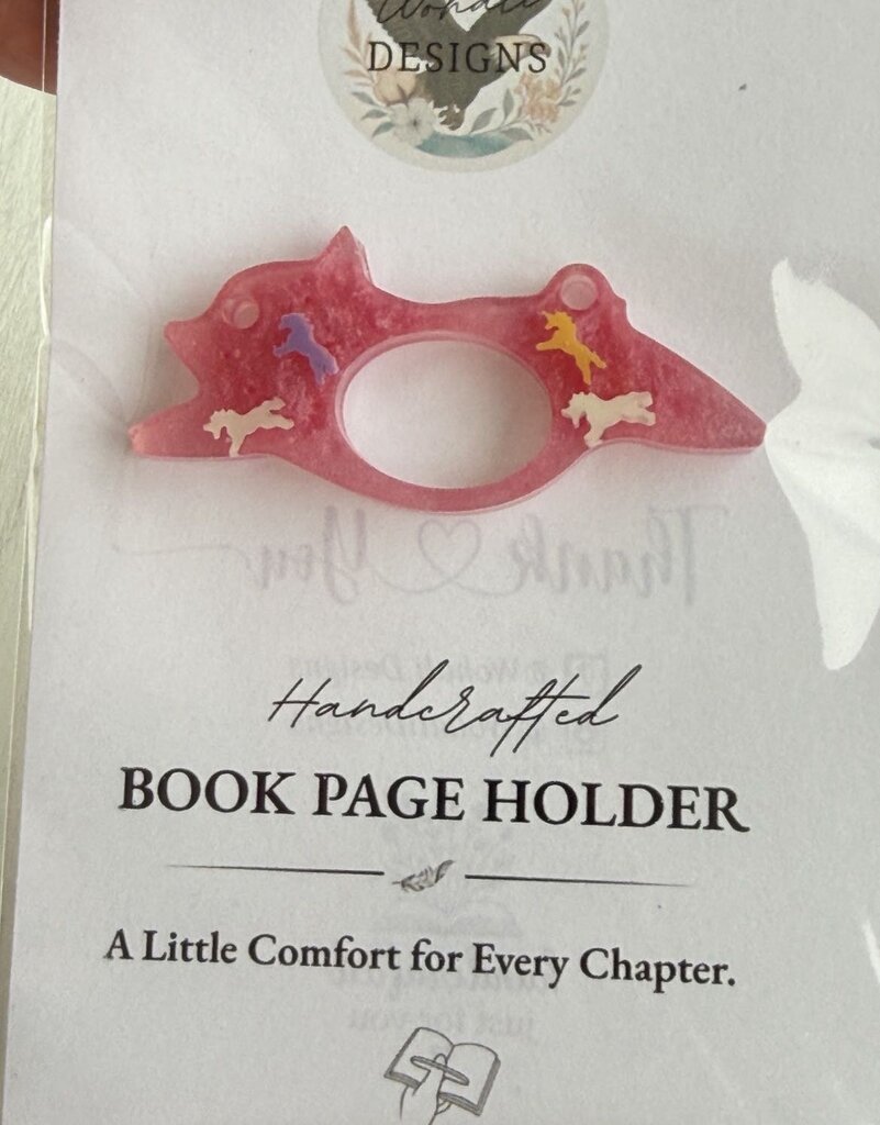 Pink Unicorn Bear Book Page Holder