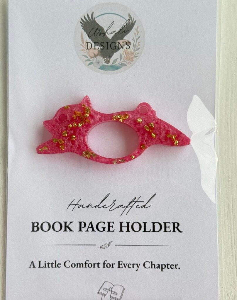 Pink & Gold Bear Book Page Holder