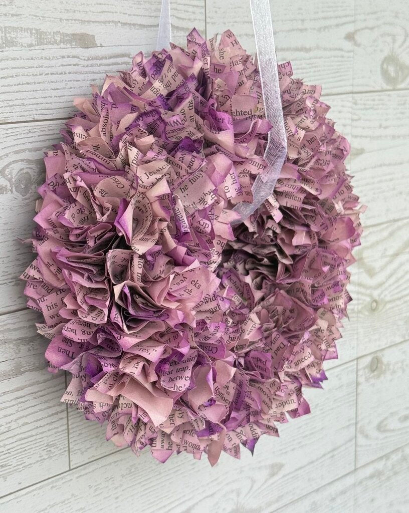 Lavender Crush 6.5" Book Page Wreath