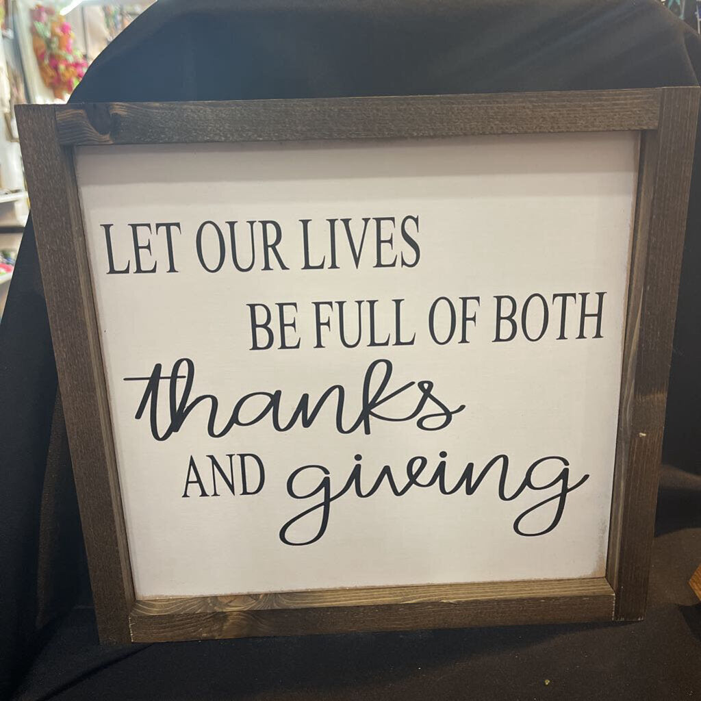 Thanks and Giving