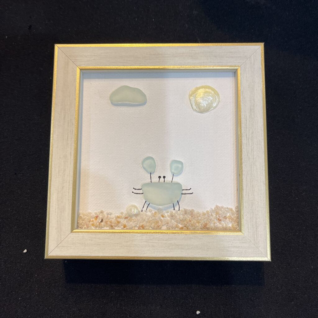 4x4 Cream & Gold Frame Crab