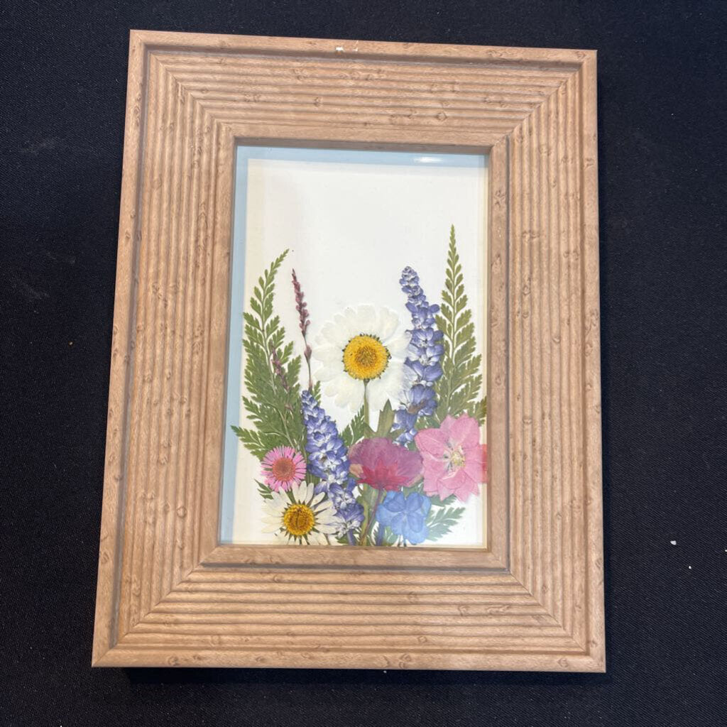 Pressed Wild Flowers (natural wood frame)