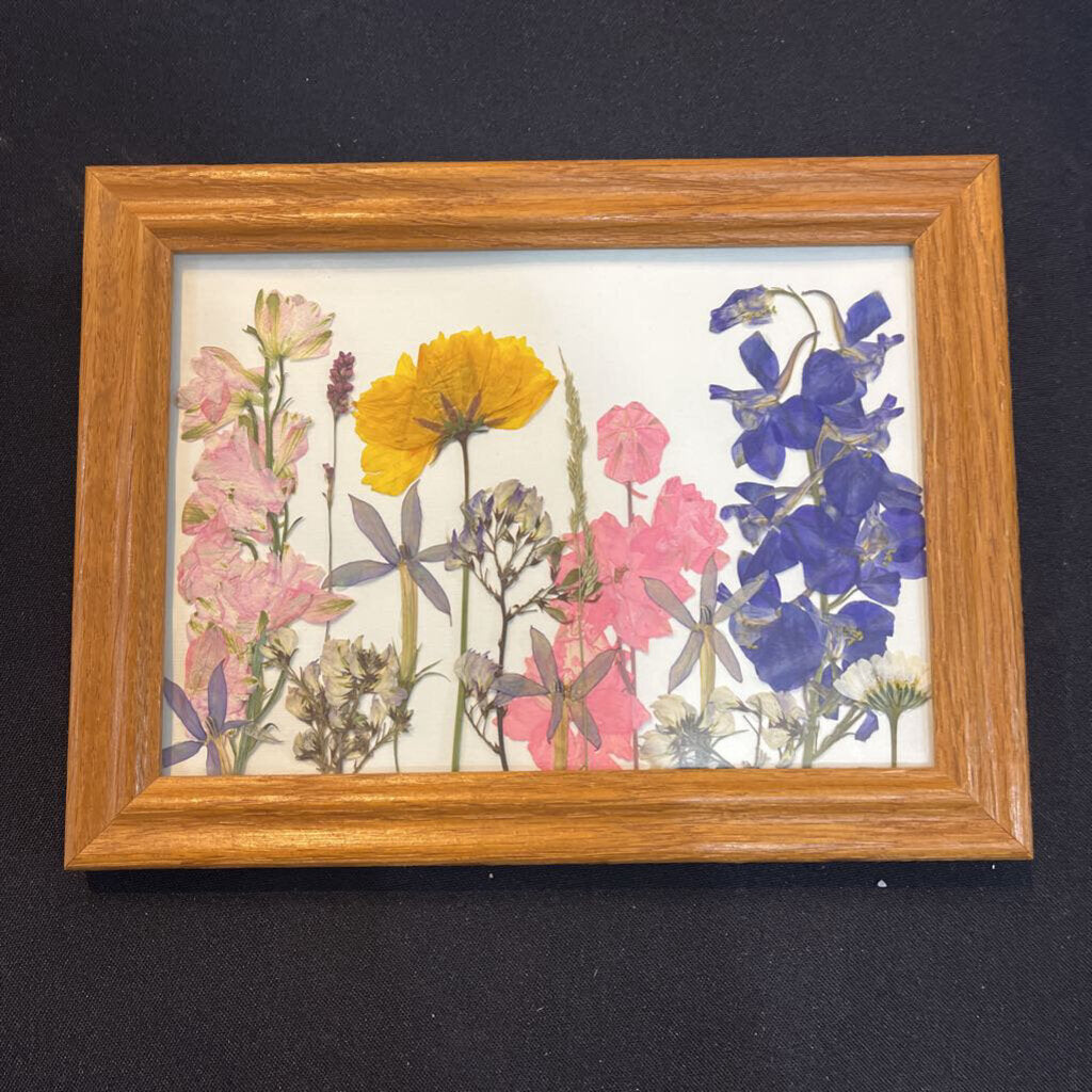 Line of Wild Flower (horizontal wood frame)