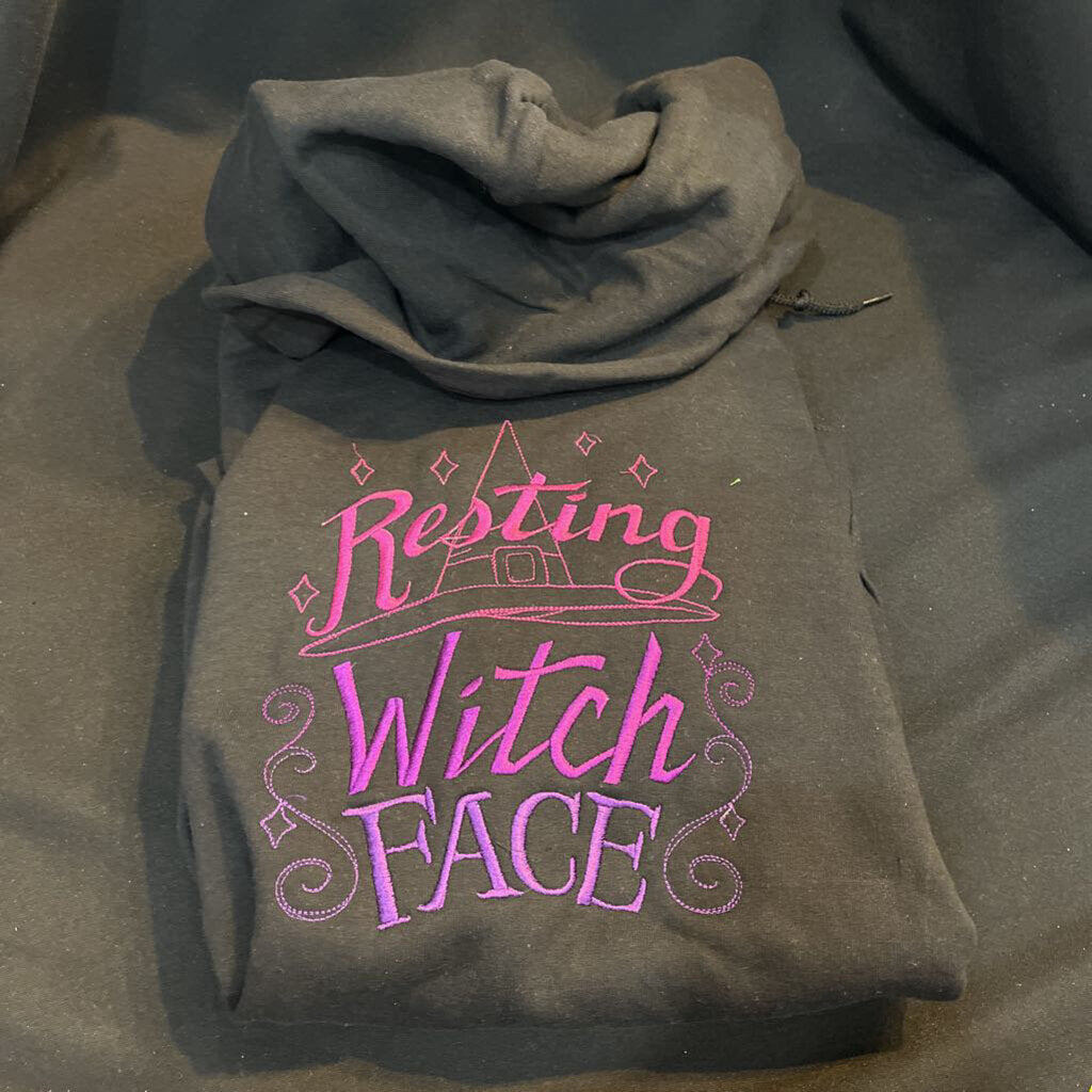 Sweatshirt Resting Witch Face (M,black)