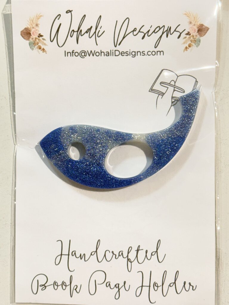 Blue & White Whale Book Page Holder