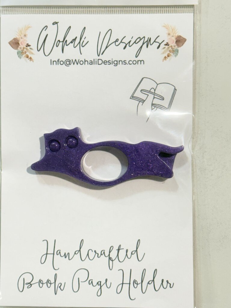 Purple Cat Book Page Holder