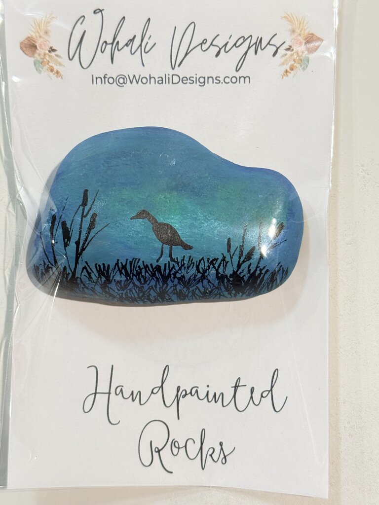 Hand painted CRANE rock