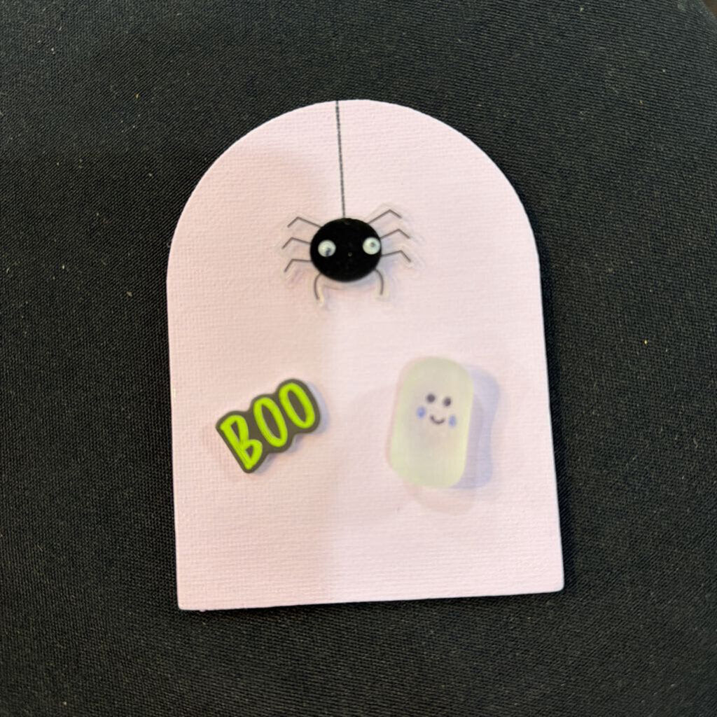 Purple Magnet Ghost, boo, spider