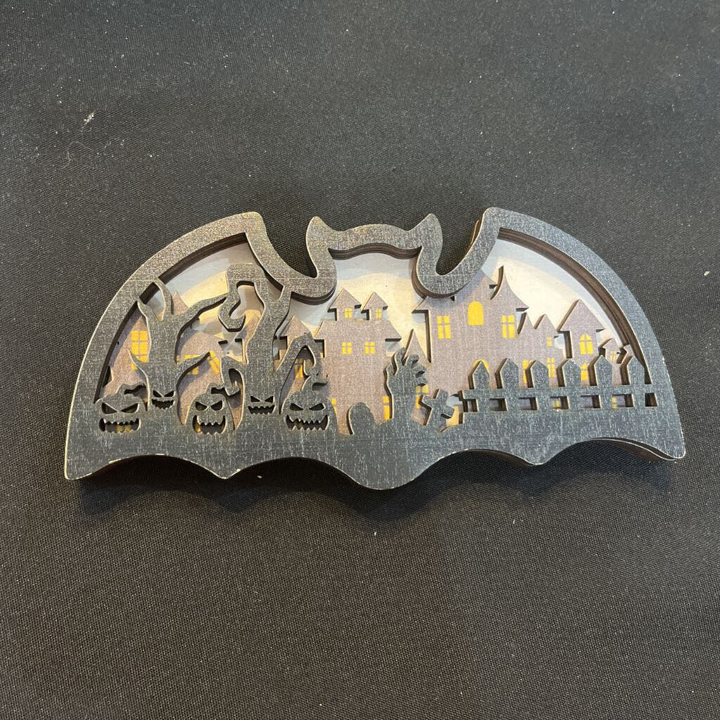 Bat/Ghost/Pumpkins 3D Layered Sign