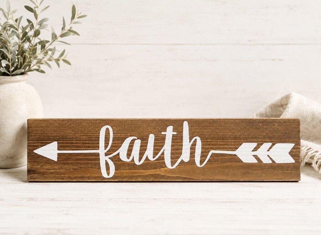 Faith Rustic Wood Accent Sign