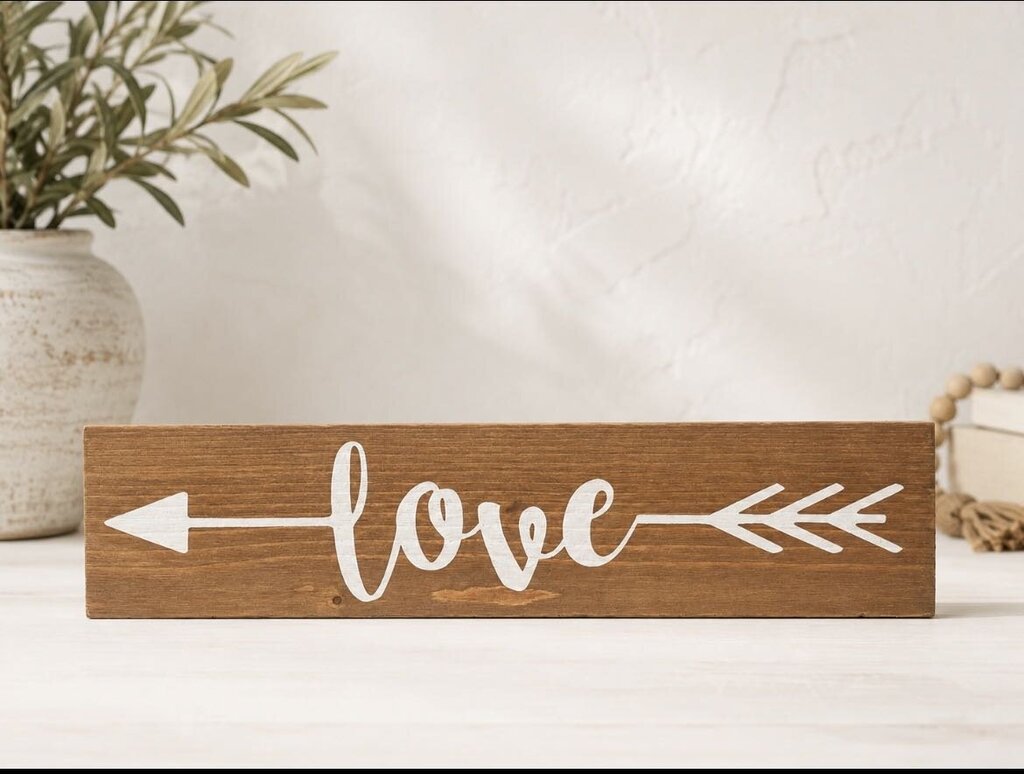 Love Rustic Wood Accent Sign