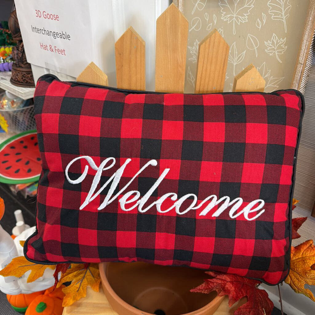 Red & Black Welcome Pillow