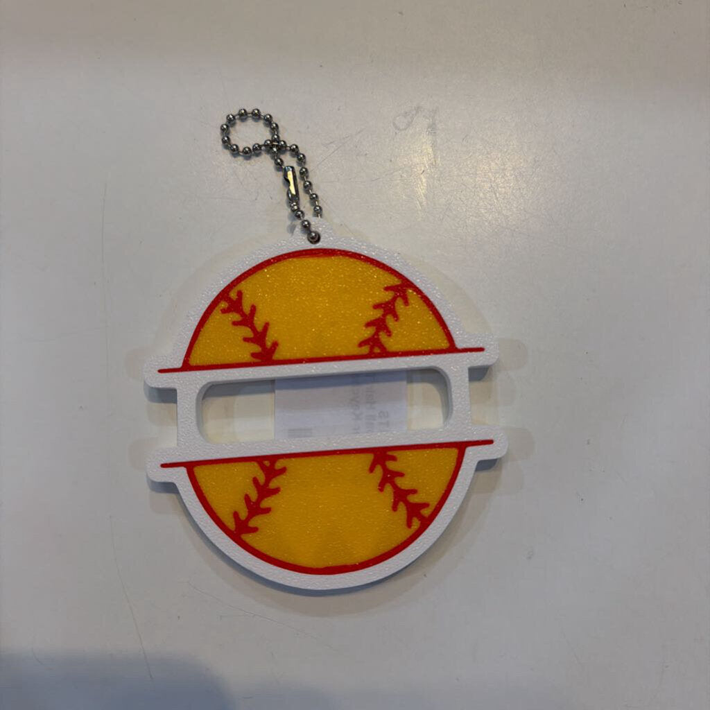 Softball Hair Tie Holder Keychain
