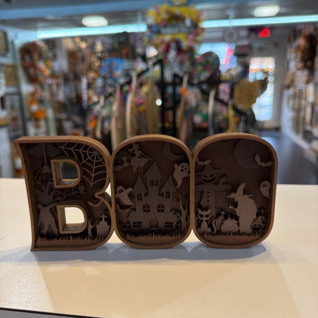 Boo 3D Layered Wood Sign