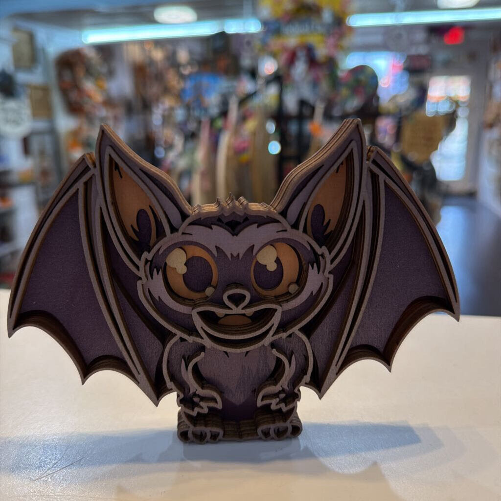 Small Bat Layered Wood Sign