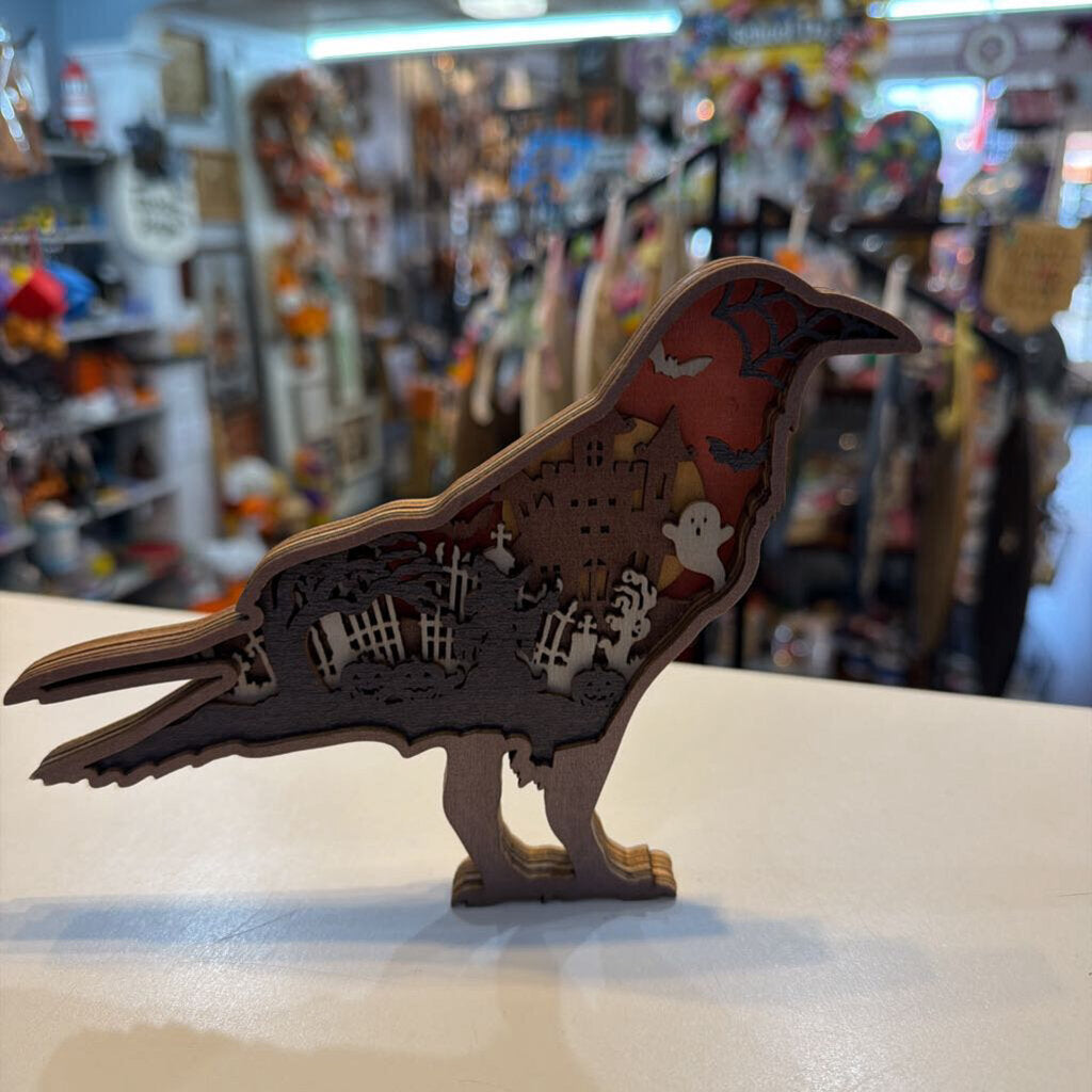Crow 3D Layered Wood Sign