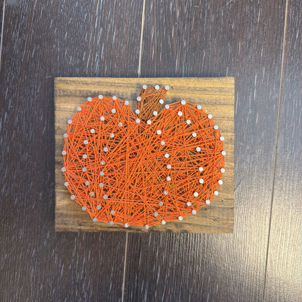 Pumpkin on Wood (string art)