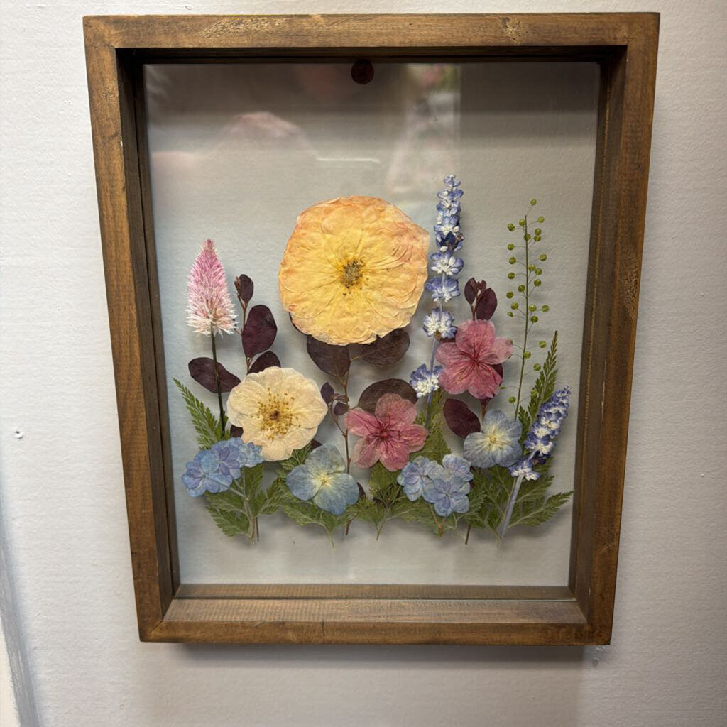 Pressed Flower Wall Art in floating frame