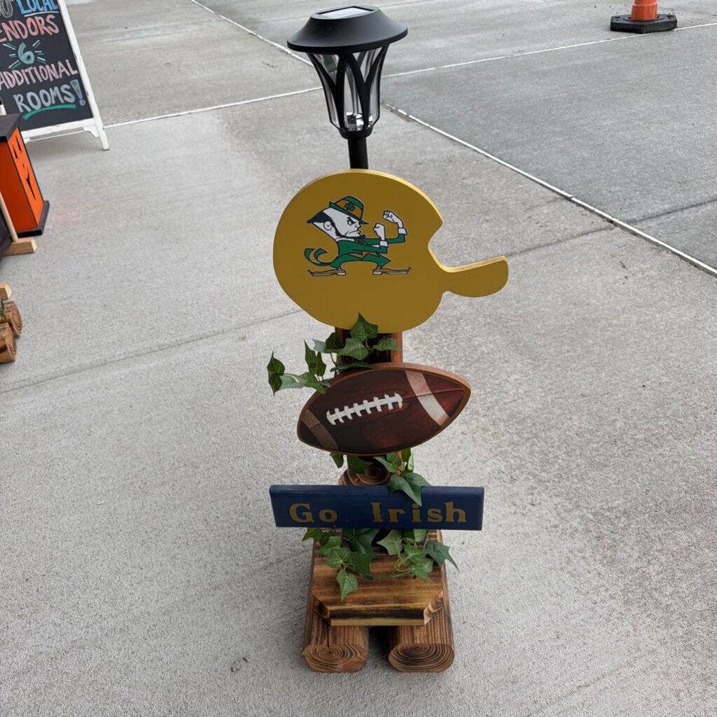 Notre Dame Leprechaun Helmet Football Solar Light