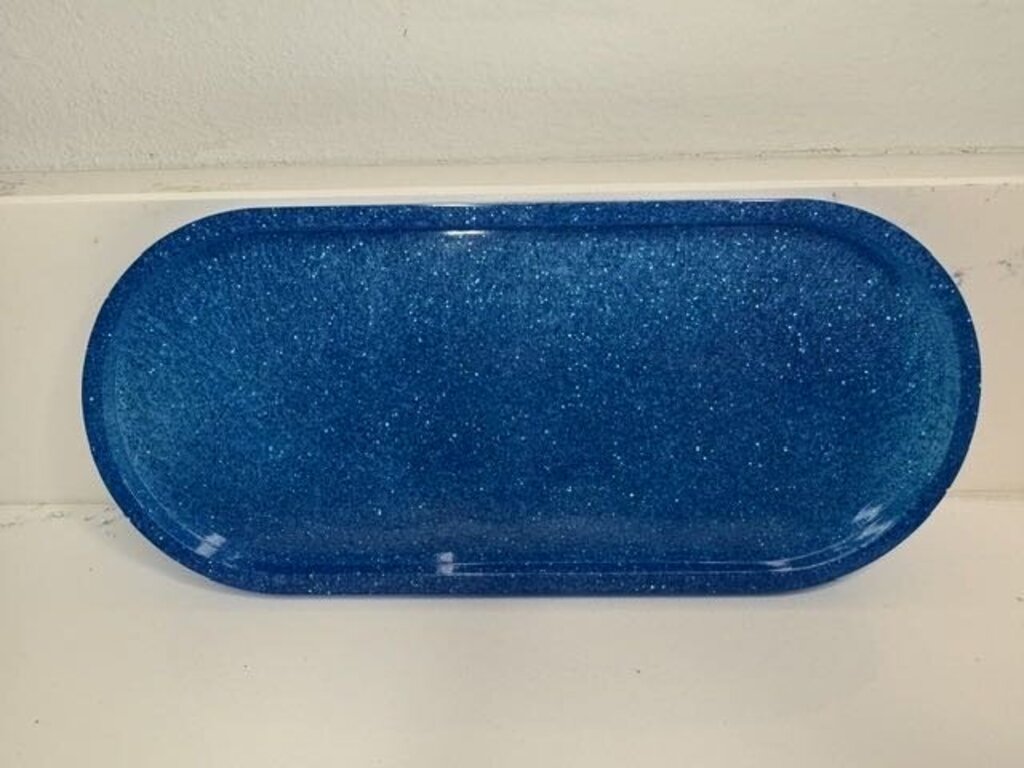 Medium Blue Oval Tray