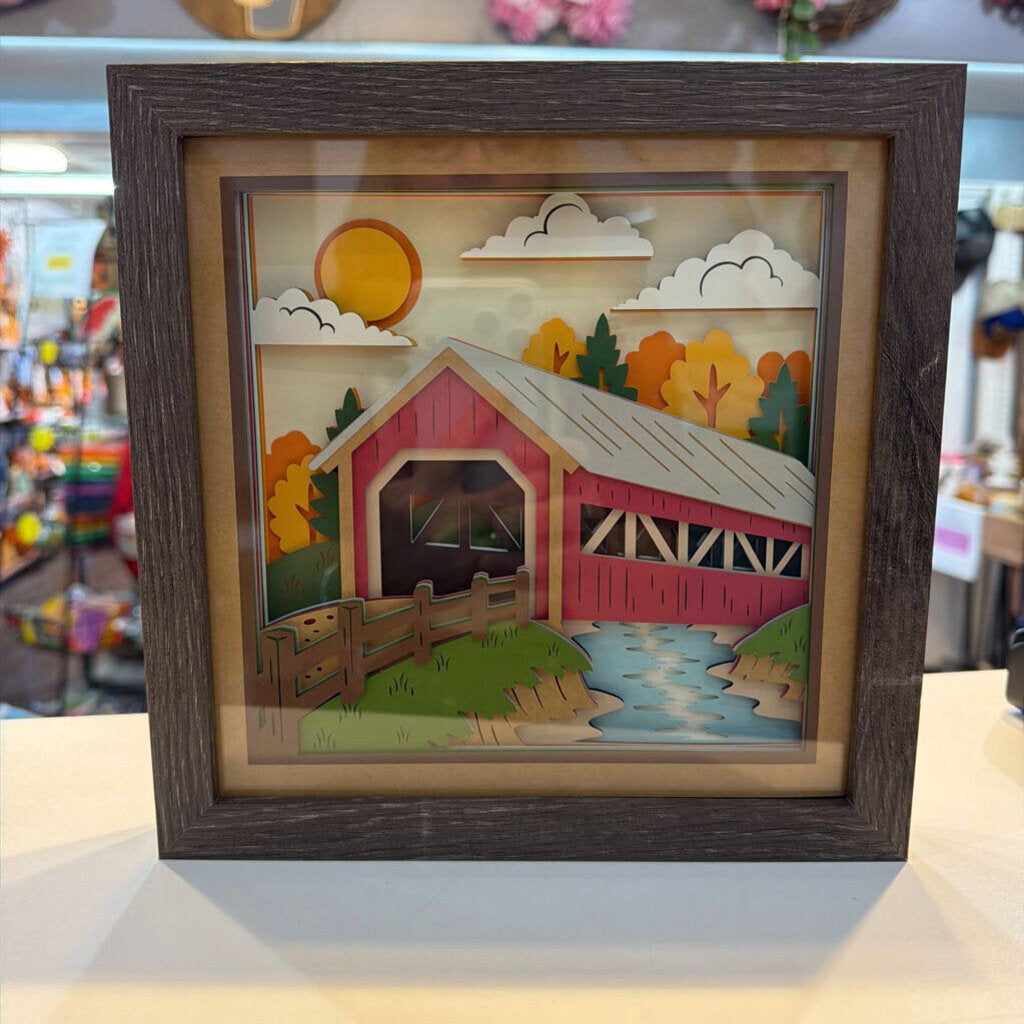 Covered Bridge Shadow Box