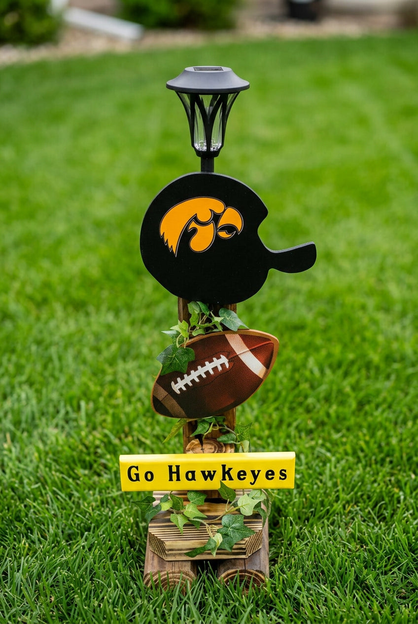 CUSTOM Iowa Hawkeyes Football Solar Light