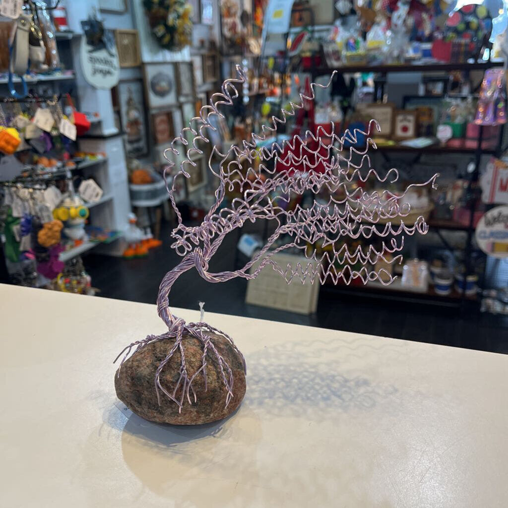 Wire Tree Large Rose Gold wind blown, swirl