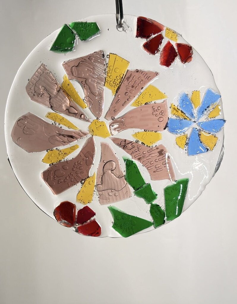 Floral red/blue/yellow/purple Suncatcher