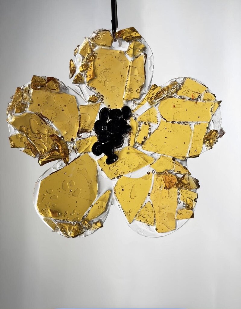 Flower M gold Suncatcher