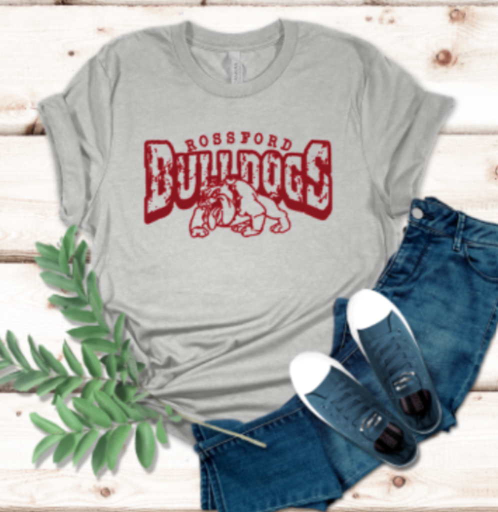 Adult Unisex Gray Bulldogs T-shirt
