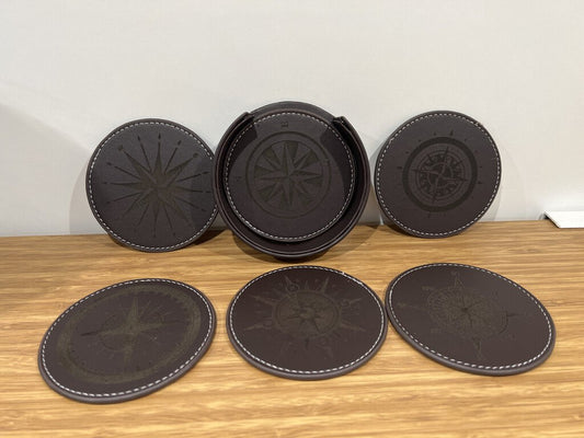 Compass Leather Coaster S